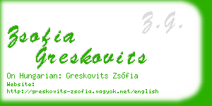 zsofia greskovits business card
